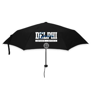 Delphi Griechenland Koordinaten Reise Souvenir - Regenschirm (klein) - Schwarz - Vorne