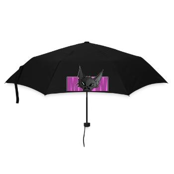 cool cat, comic, cat motif, meow, t-shirt - Umbrella (small) - black - Front