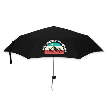 Trailrunning ist meine Therapie - Regenschirm (klein) - Schwarz - Vorne