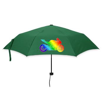 Moto supersport aux couleurs de l’arc-en-ciel - Parapluie standard - vert bouteille - Devant