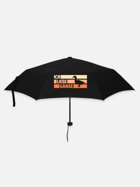 Gans Gänse - Regenschirm (klein) - Schwarz