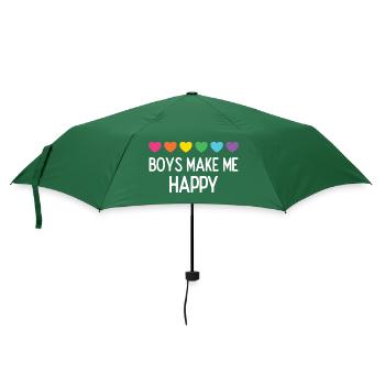 Mois de la fierté LGBTQ - Les garçons me rendent heureuse - Parapluie standard - vert bouteille - Devant