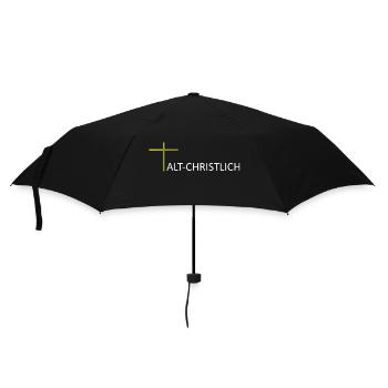 ACH Kreuz ohne Hintergrund 1000 mit Text - Regenschirm (klein) - Schwarz - Vorne