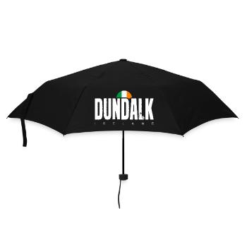 Dundalk Irische Flagge T-Shirt mit fettem Text - Regenschirm (klein) - Schwarz - Vorne