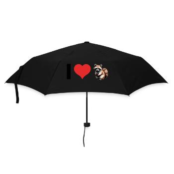 I love Raccoons - Cute Pet Sticker - Regenschirm (klein) - Schwarz - Vorne
