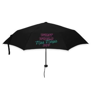 Was würde Miss Marple machen Neon - Regenschirm (klein) - Schwarz - Vorne