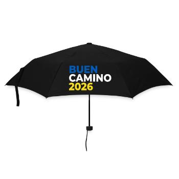 Buen Camino 2026 | Jakobsweg, Pilger, Santiago - Regenschirm (klein) - Schwarz - Vorne
