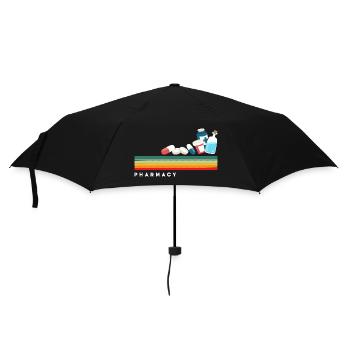 Retro pharmacist pharmacy technician - Umbrella (small) - black - Front
