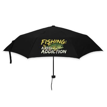 Fishing is a real addiction - Umbrella (small) - black - Front