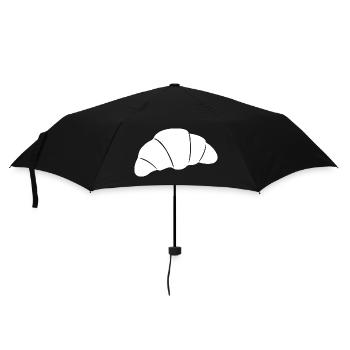 Weißes Croissant T-shirt Geschenkidee für Bäcker  - Regenschirm (klein) - Schwarz - Vorne