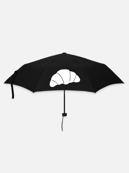 Weißes Croissant T-shirt Geschenkidee für Bäcker  - Regenschirm (klein) - Schwarz