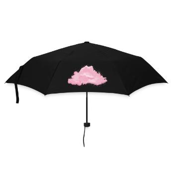nuage blanc moelleux unique en rose - Parapluie standard - noir - Devant