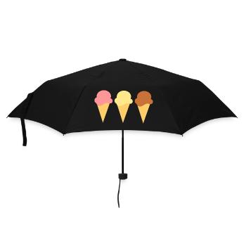 Eis Eiscreme Erdbeereis Vanilleeis Schokoeis - Regenschirm (klein) - Schwarz - Vorne
