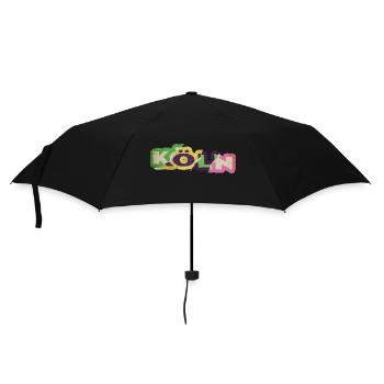 Köln Deutschland Stadt Schrift Punk Retro - Regenschirm (klein) - Schwarz - Vorne