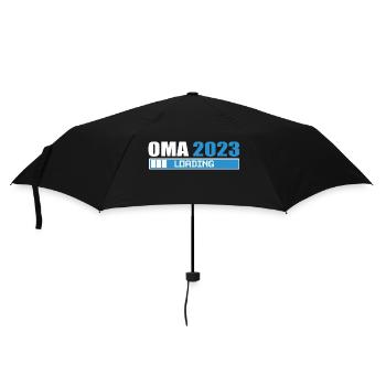 Oma 2023, Überraschung Geschenk Schwangerschaft - Regenschirm (klein) - Schwarz - Vorne