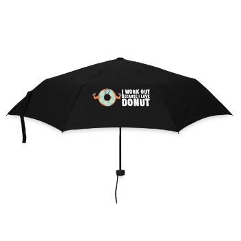Ich trainiere, weil ich Donut liebe - Regenschirm (klein) - Schwarz - Vorne