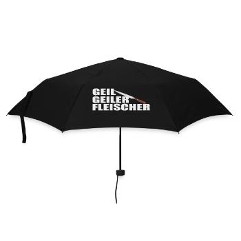 Fleischer Metzger Zerleger Schlachter - Regenschirm (klein) - Schwarz - Vorne