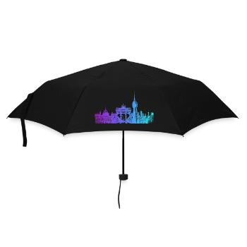 Berlin Stadt Skyline - Regenschirm (klein) - Schwarz - Vorne