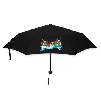 prairie printanière colorée avec des fleurs et des insectes - Parapluie standard - noir - Devant