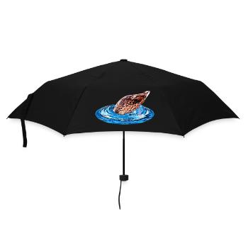 lustige Vögel, Stockente tauchend - Regenschirm (klein) - Schwarz - Vorne