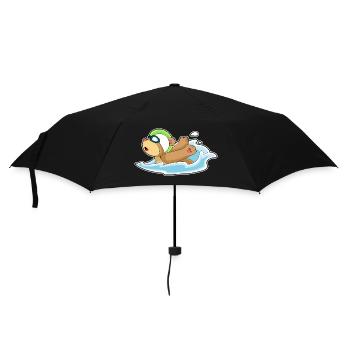 Bär Schwimmen Schwimmbrille Sommer - Regenschirm (klein) - Schwarz - Vorne