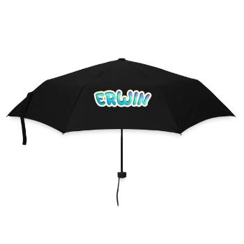 Geschenk für Erwin - Regenschirm (klein) - Schwarz - Vorne