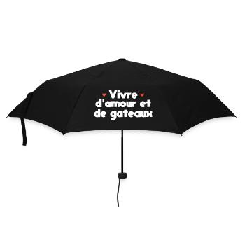 Living on love and cakes - Umbrella (small) - black - Front