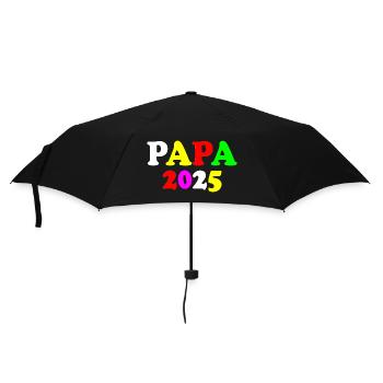 Papa 2025 - Regenschirm (klein) - Schwarz - Vorne