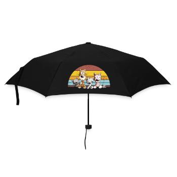 Droll Cats Dessin animé Vintage Chat Lover - Parapluie standard - noir - Devant