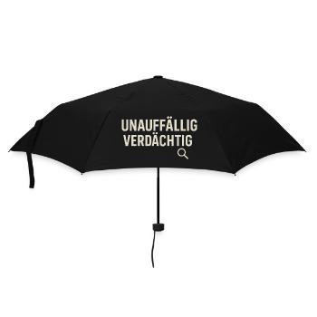 Unauffällig Verdächtig – Lustiges True-Crime Shirt - Regenschirm (klein) - Schwarz - Vorne