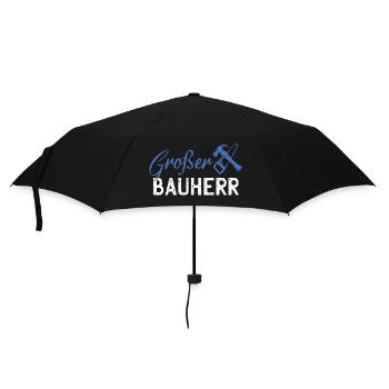 GrafBen Bauherr Bauwerk Grafik - Regenschirm (klein) - Schwarz - Vorne