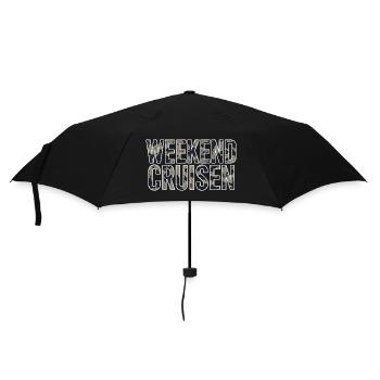 Weekend Cruisen Shirt Sticker für Tuning Fans - Regenschirm (klein) - Schwarz - Vorne