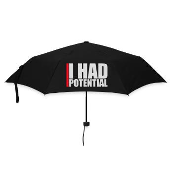 I Had Potential Ich Hatte Potenzial Spruch Logo - Regenschirm (klein) - Schwarz - Vorne
