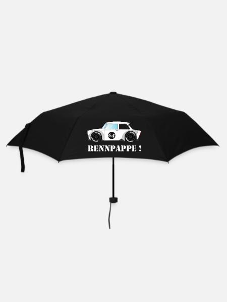 DDR Trabi - Rennpappe als Klassischer Rennwagen - Regenschirm (klein) - Schwarz