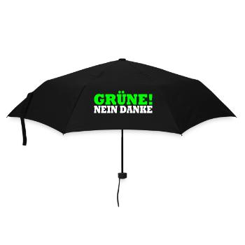 Grüne Nein Danke - Regenschirm (klein) - Schwarz - Vorne