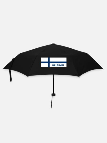 Helsinki City in Finnish Flag - Umbrella (small) - black