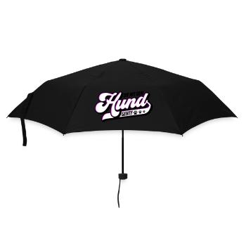 Die mit dem Hund geht | Farben änderbar - Regenschirm (klein) - Schwarz - Vorne