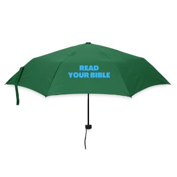 Lesen Sie Ihre Bibel - Christliche Zitate - Regenschirm (klein) - Flaschengrün - Vorne