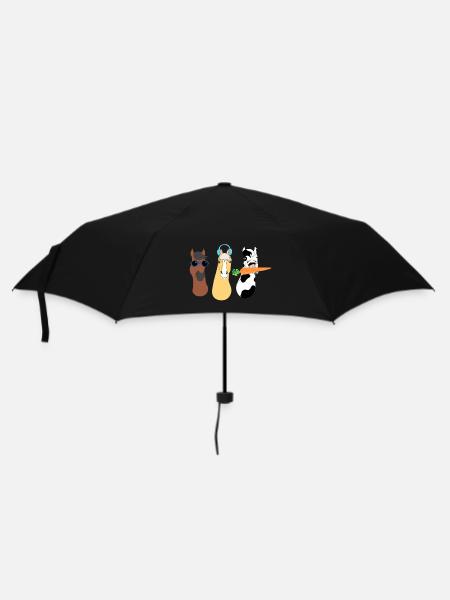 Design Animaux Funky avec Accessoires Colorés - Parapluie standard - noir