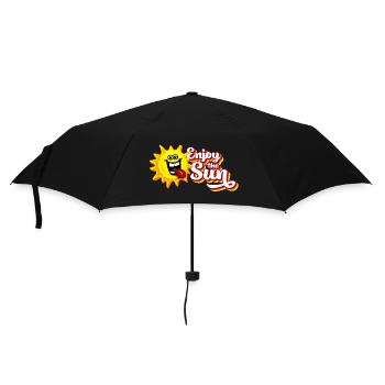 Enjoy the sun / Summer feeling / Retro-Look - Regenschirm (klein) - Schwarz - Vorne
