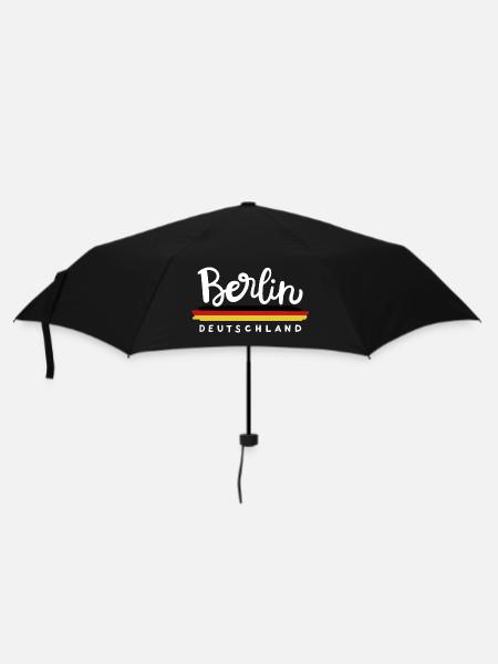 Berlin Deutschland Deutsche Flagge - Regenschirm (klein) - Schwarz