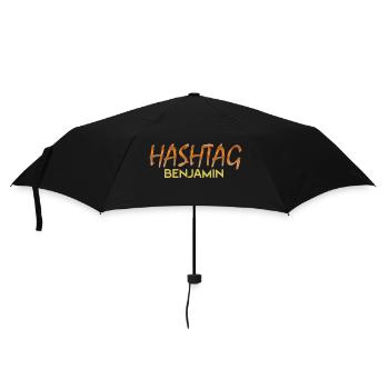 Geschenk für Benjamin - Regenschirm (klein) - Schwarz - Vorne