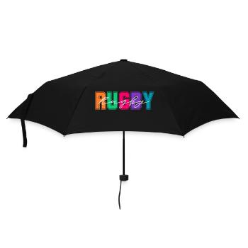 Rugby-Farben - Geschenk für Rugby-Liebhaber - Regenschirm (klein) - Schwarz - Vorne
