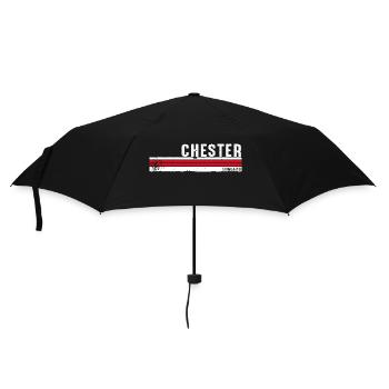 Chester England Retro Vintage Design für die Geschichte - Regenschirm (klein) - Schwarz - Vorne