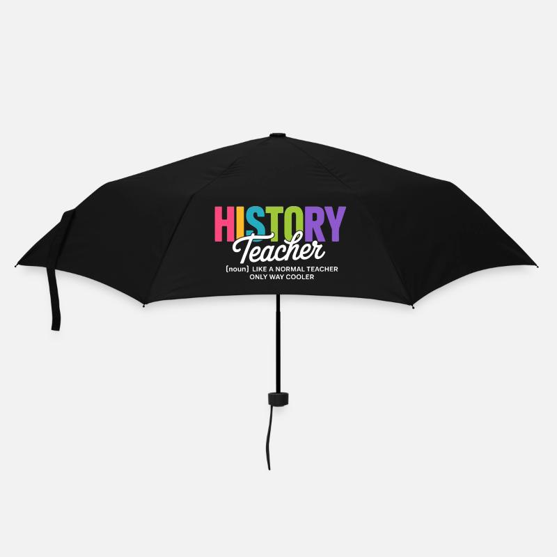 Citation d’un professeur d’histoire avec texte coloré - Parapluie standard - noir