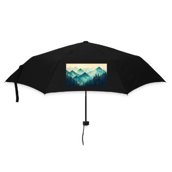 forest mountains - Umbrella (small) - black - Front