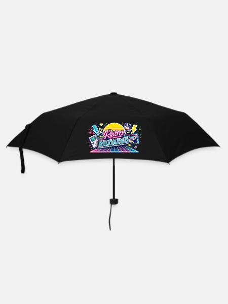 Retro Reloaded Neon Grid - Regenschirm (klein) - Schwarz