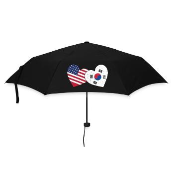 South Korea And US Flag American Korean - Umbrella (small) - black - Front