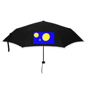 Blaues Geometrie-Tripel: Kreise - Regenschirm (klein) - Schwarz - Vorne