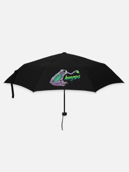Neon Cyber Frosch Graffiti - Regenschirm (klein) - Schwarz